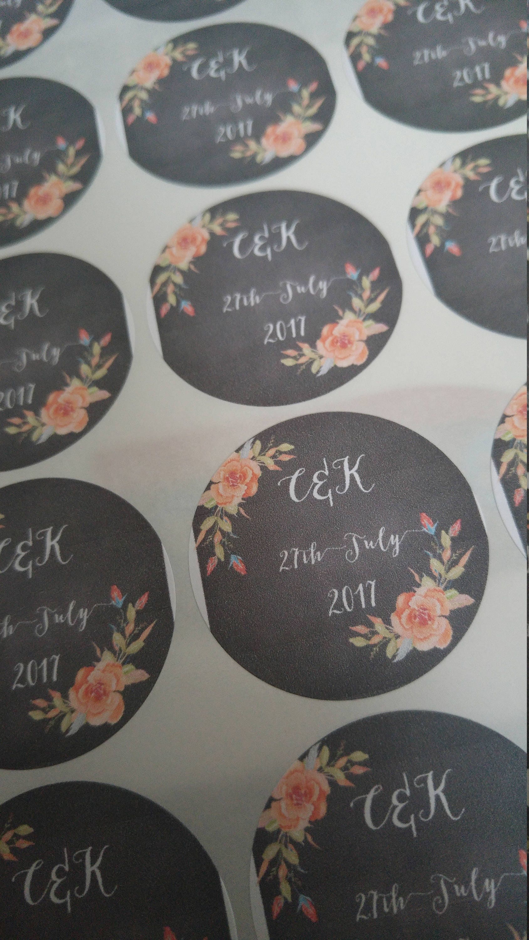 Floral Chalkboard Stickers 2.5cm - Bluesky's creation