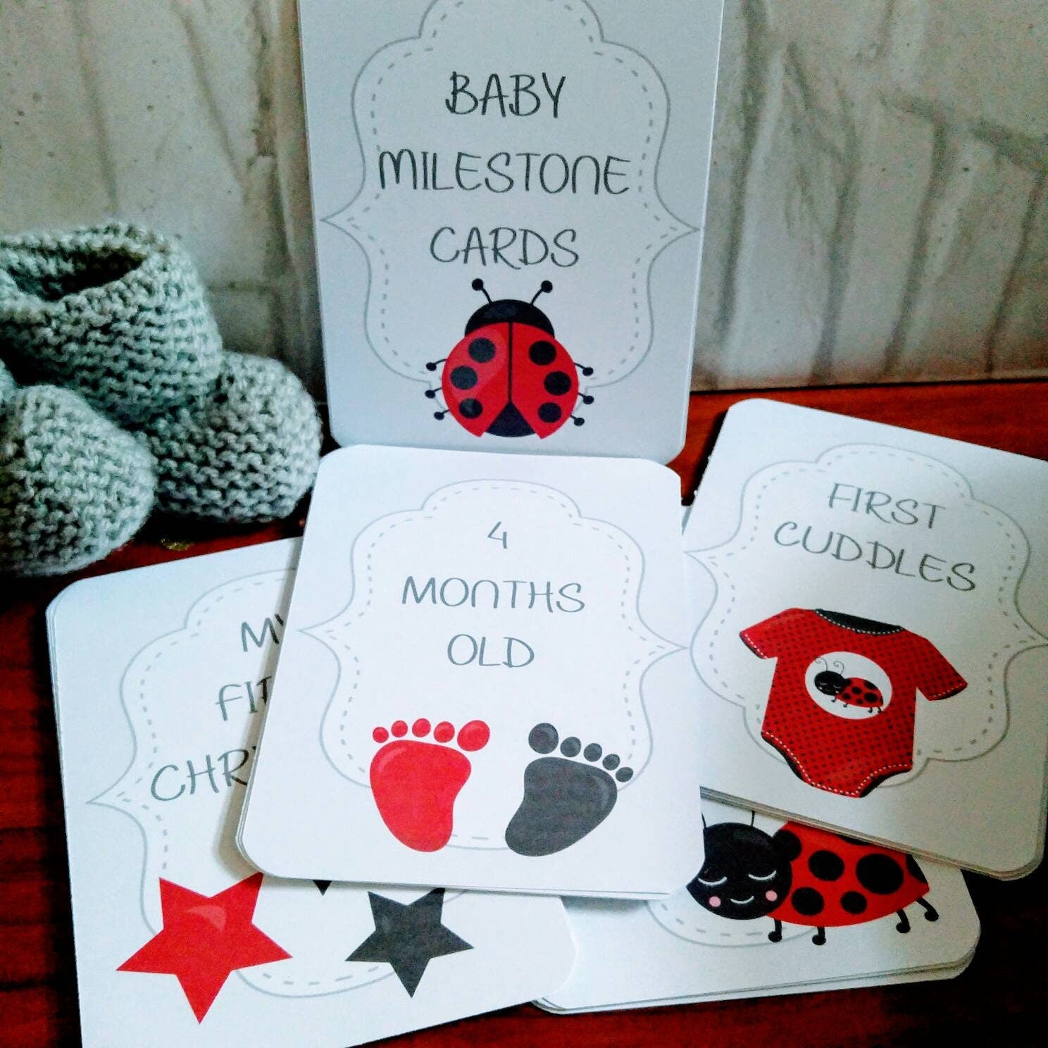 Baby Milestone Ladybird Cards - Bluesky's creation