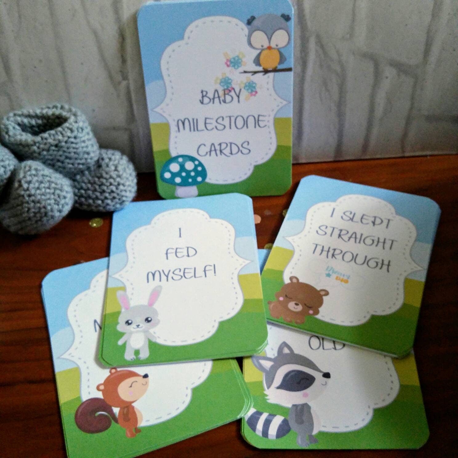 Baby Milestone Woodland Animals Cards - Bluesky's creation