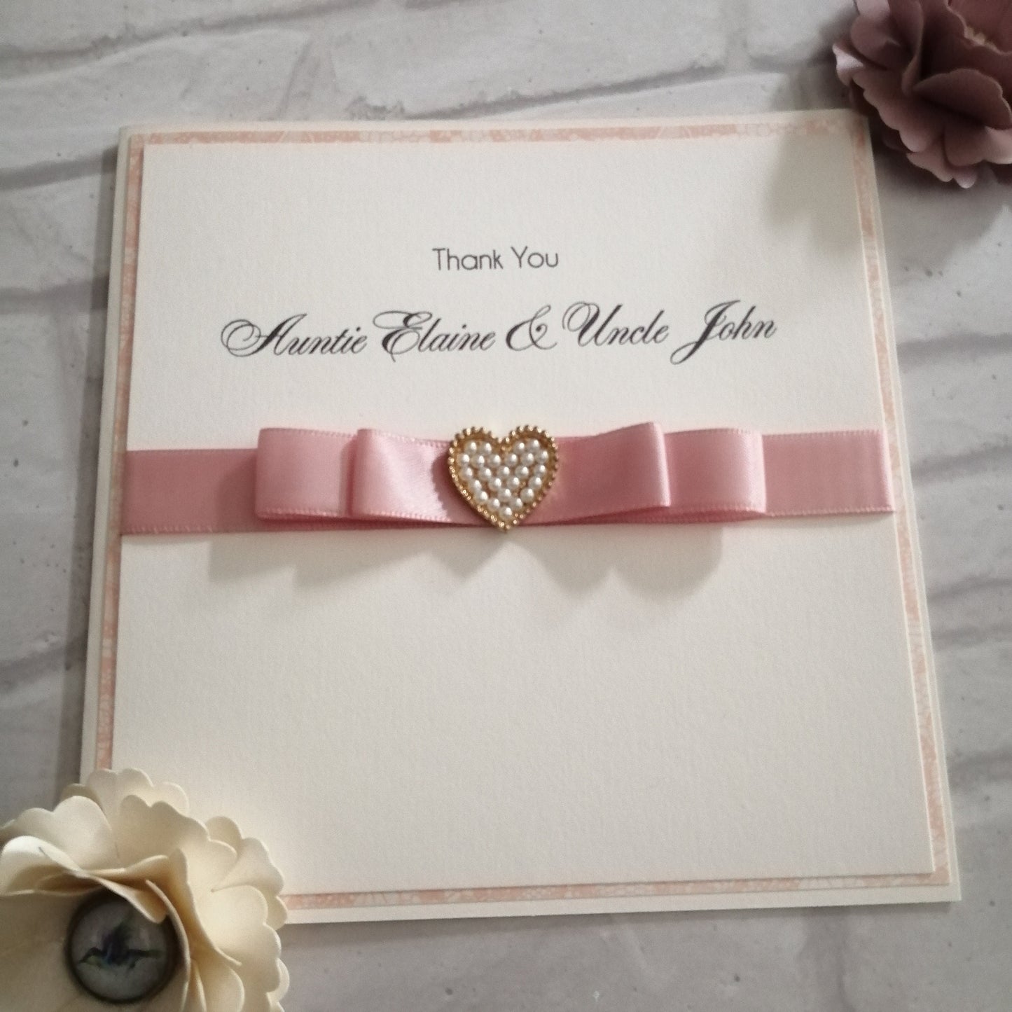 Rose Gold Wedding Thank You Card