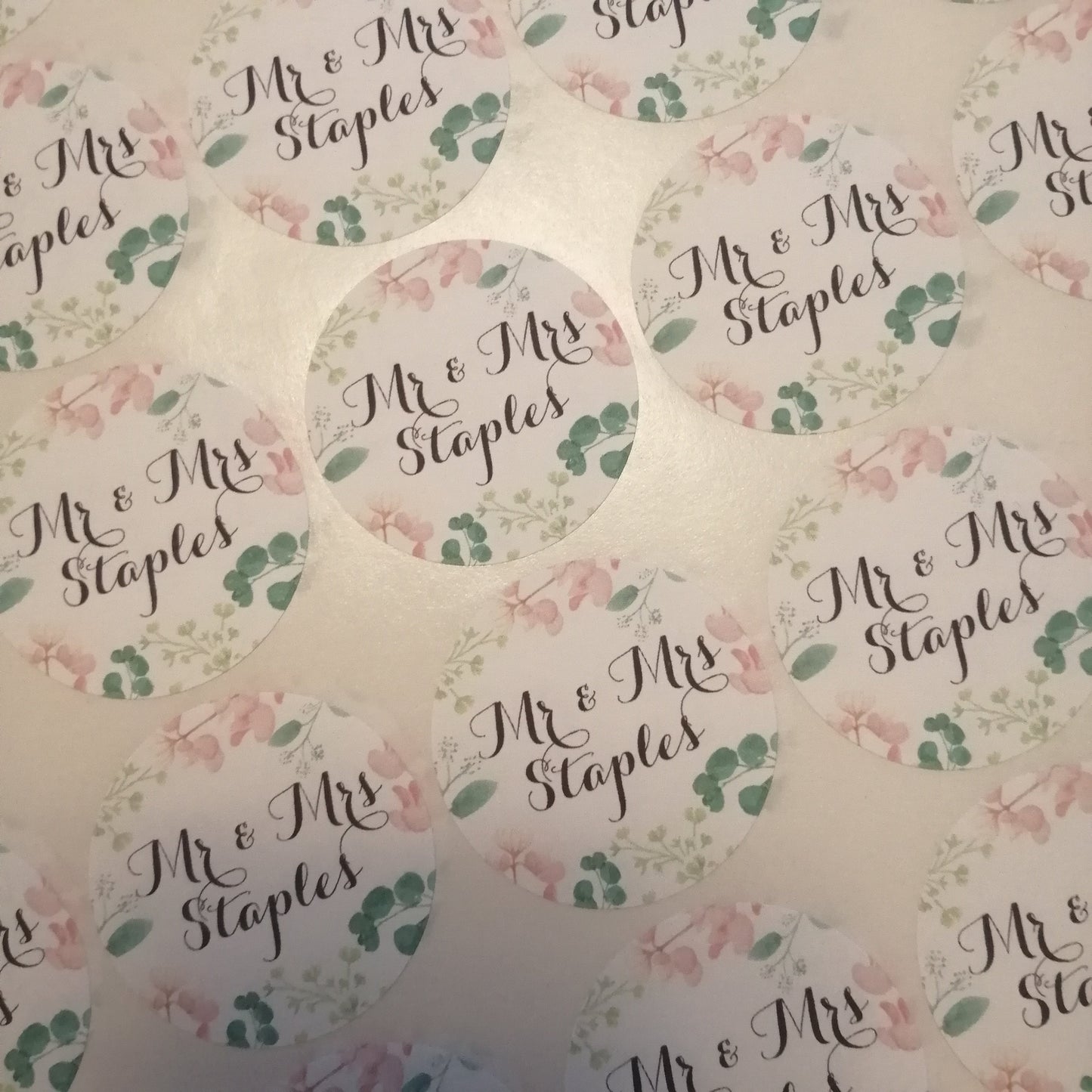 Peach green Floral stickers 3.7cm - Bluesky's creation