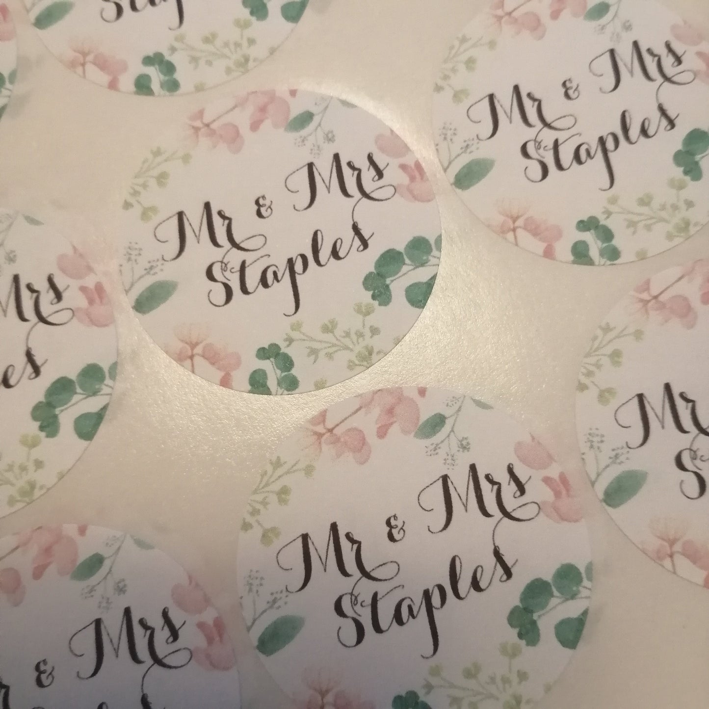 Peach green Floral stickers 3.7cm - Bluesky's creation