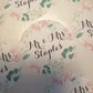 Peach green Floral stickers 3.7cm - Bluesky's creation