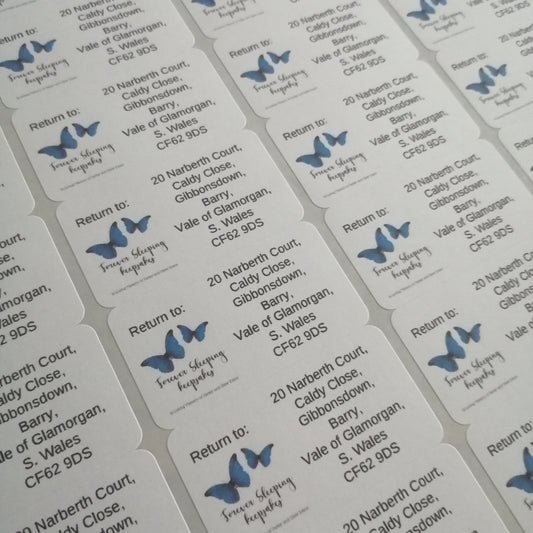 Business logo Return Address Stickers - Bluesky's creation