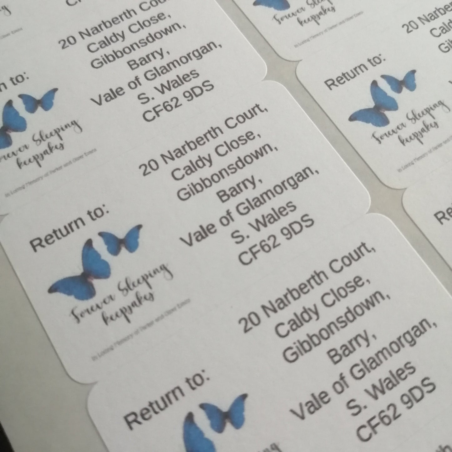 Business logo Return Address Stickers - Bluesky's creation