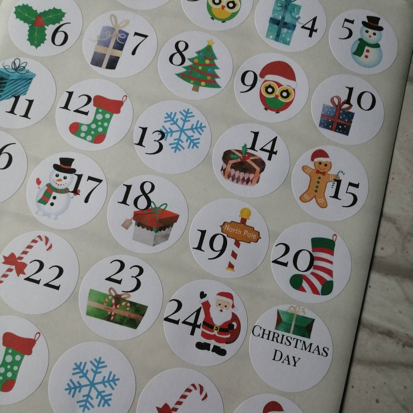 Cute Animal Advent 3.7cm Stickers