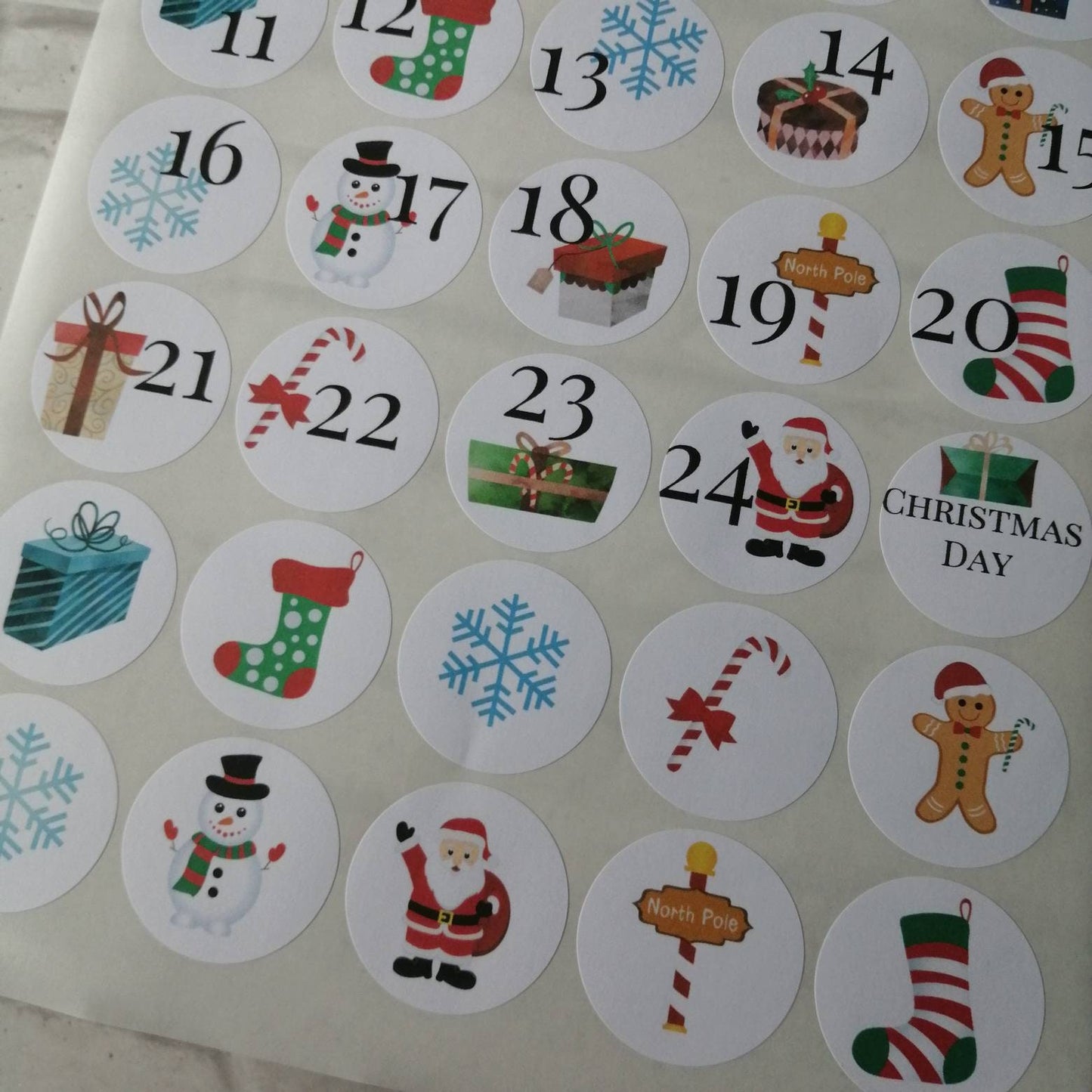 Cute Animal Advent 3.7cm Stickers