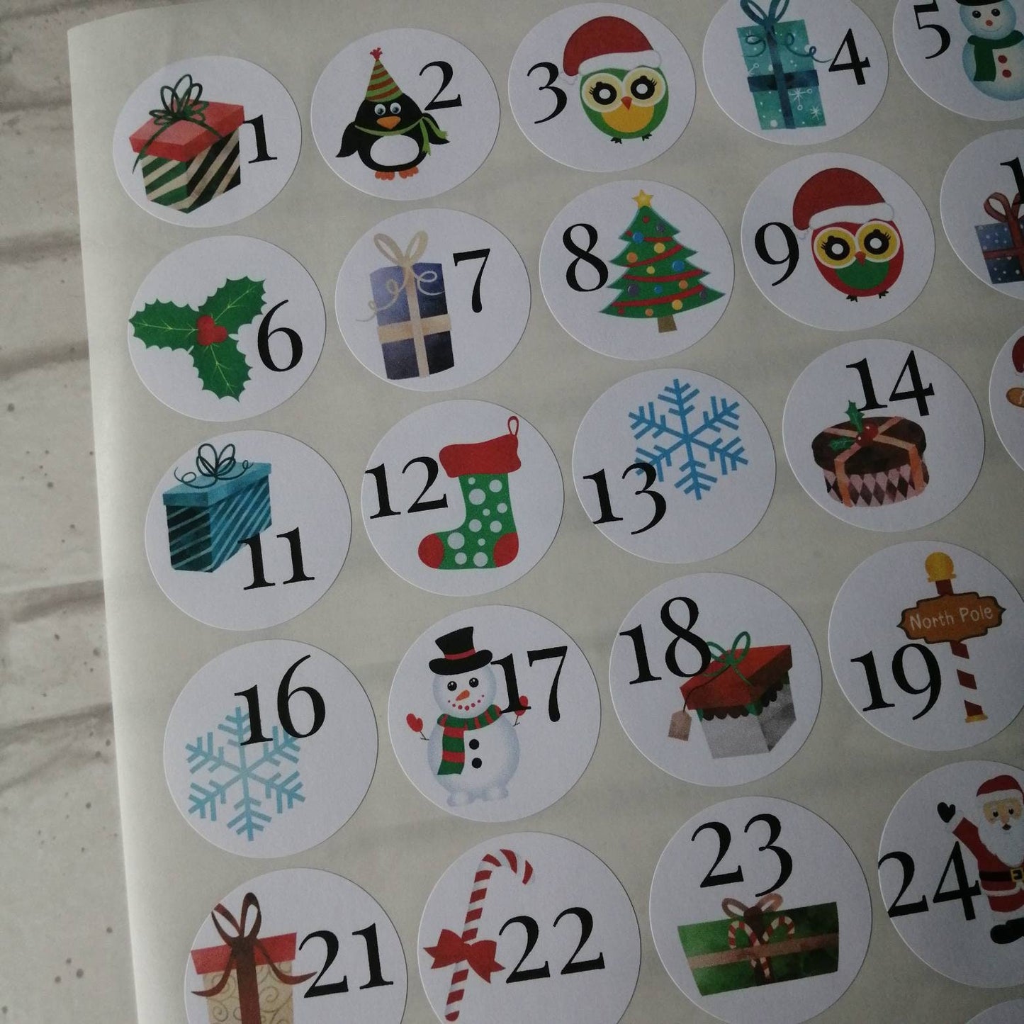 Cute Animal Advent 3.7cm Stickers