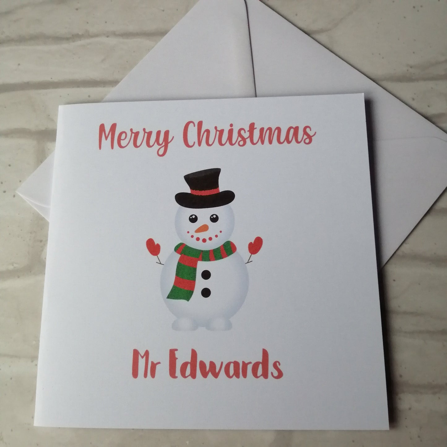 Snowman Teacher Christmas Card