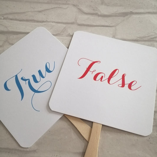 True or false Game Paddle Fan