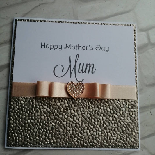 Mother's Day Gold Heart Card - Bluesky's creation