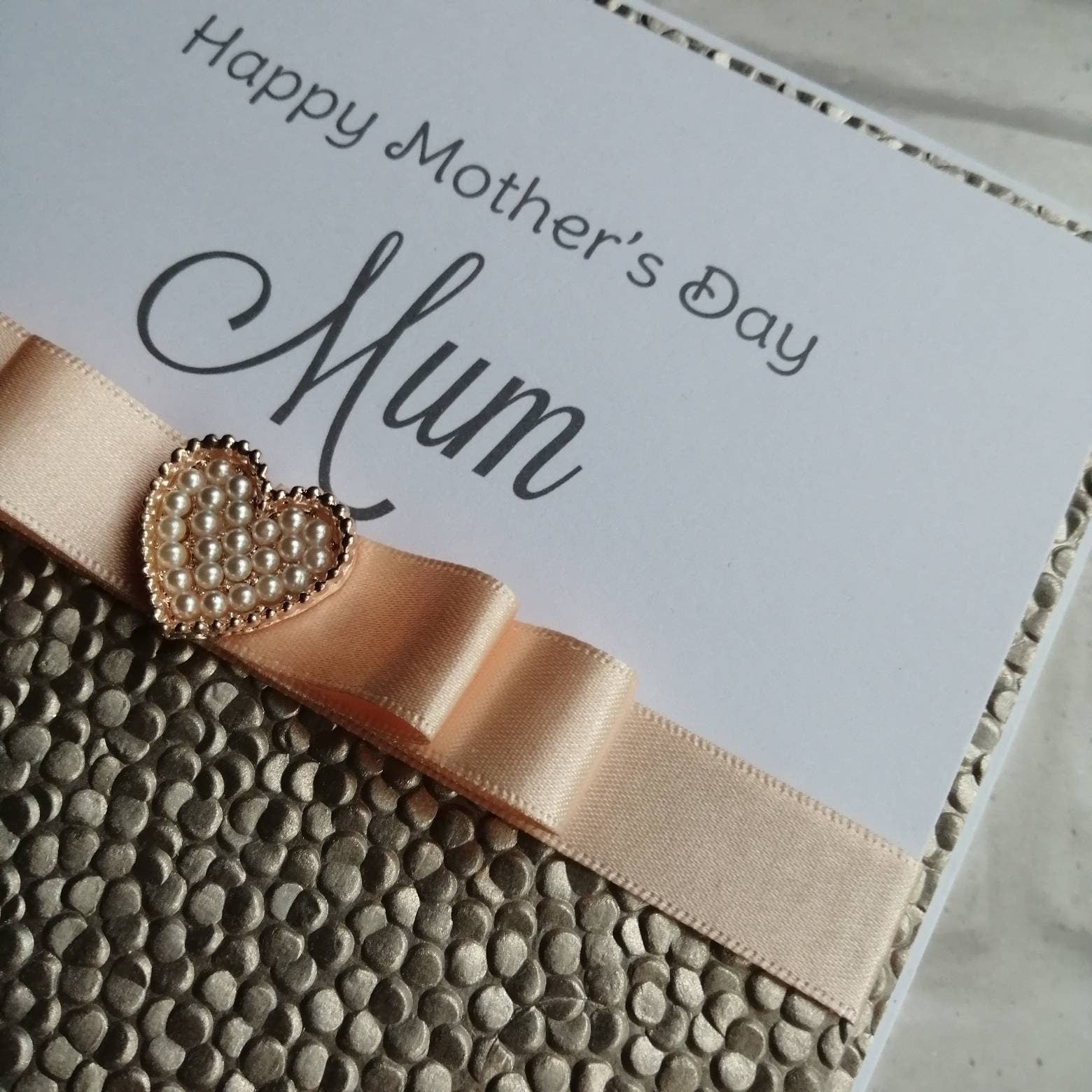 Mother's Day Gold Heart Card - Bluesky's creation