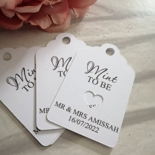 Mint to be wedding favour tags