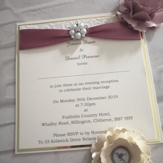 Mirror Damask invitation- Bluesky's creation