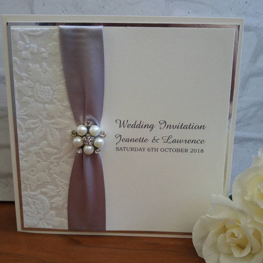 Mirror Damask Pocket fold invitation- Bluesky's creation