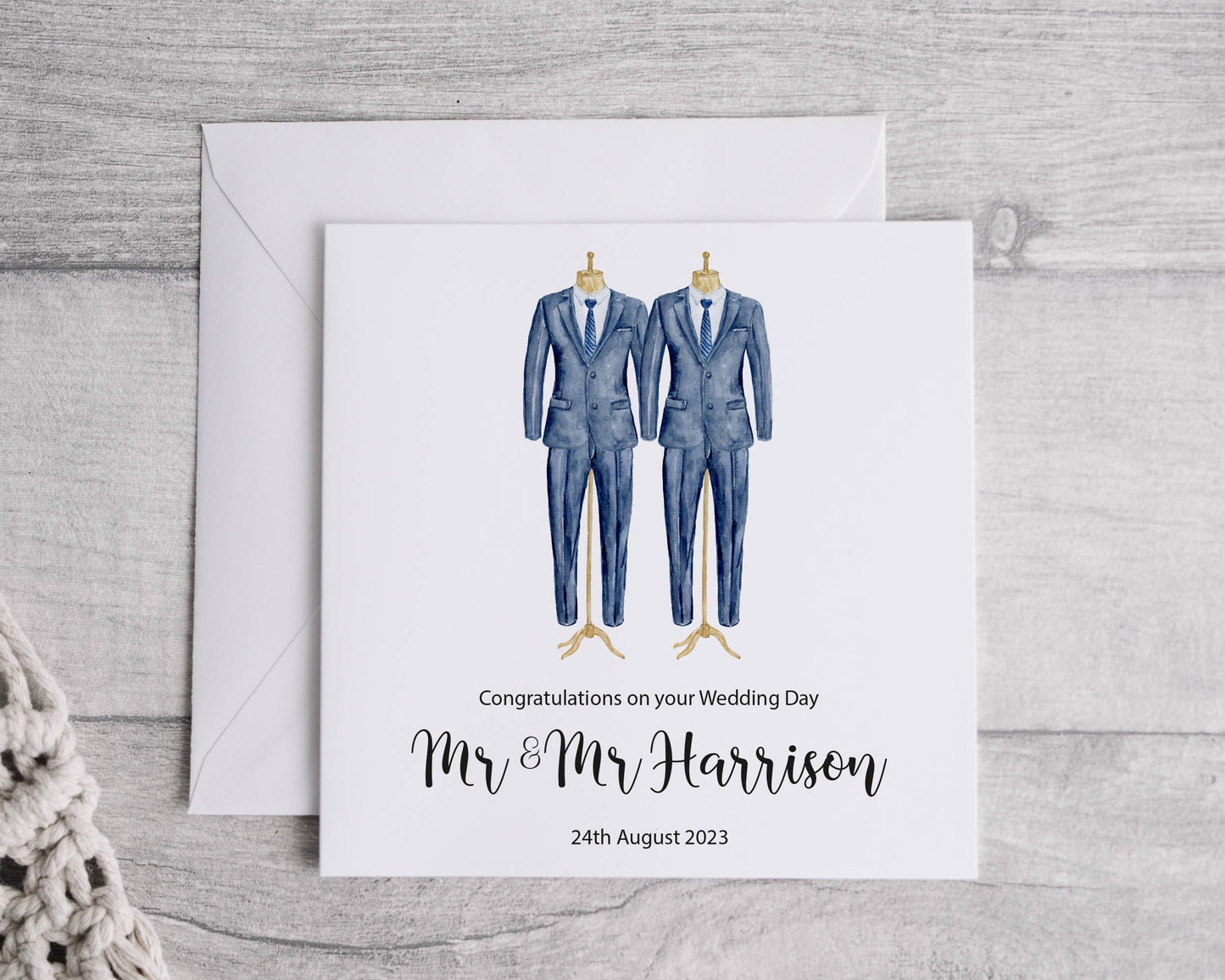 Mr & Mr wedding card - Bluesky's creation