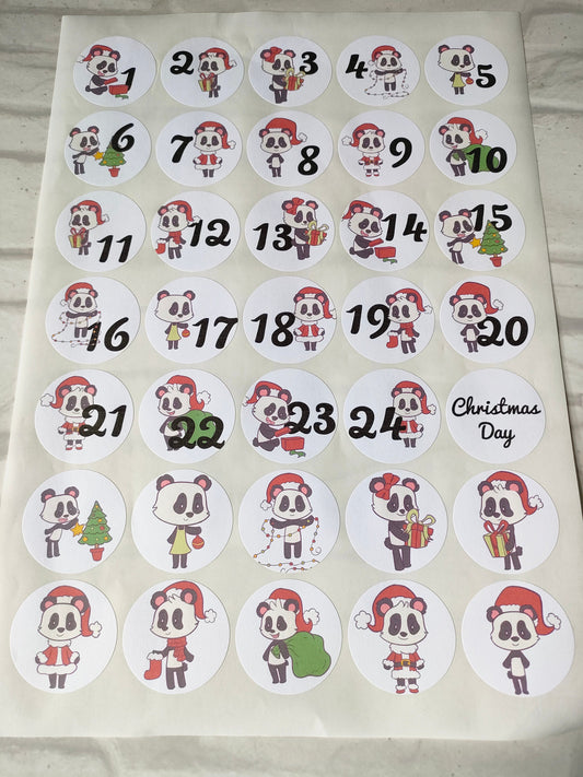 Panda advent 3.7cm stickers - Bluesky's creation