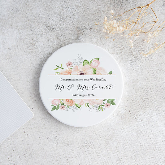 Peach Floral Coaster - Bluesky's creation