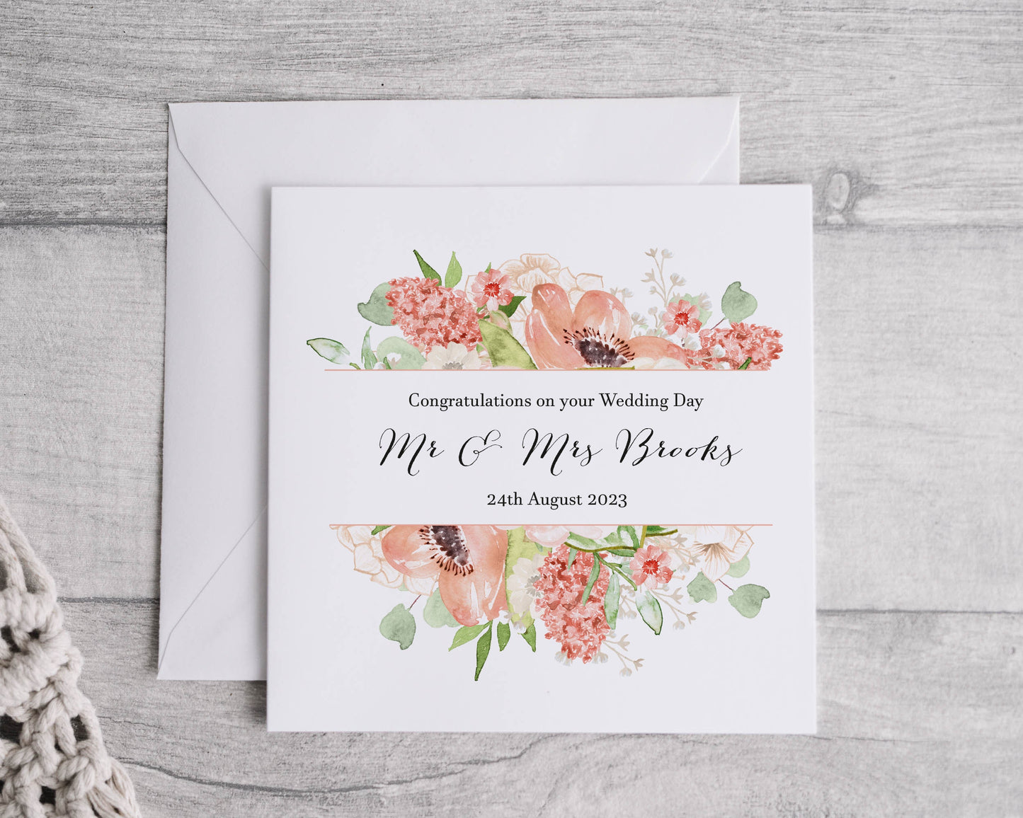 Peach wedding card - Bluesky's creation