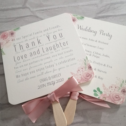 Pink Floral order of service - Bluesky's creation