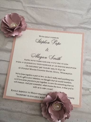 Pink & Ivory invitations - Bluesky's creation