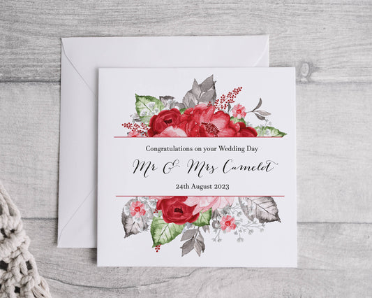 Red & Grey wedding card - Bluesky's creation