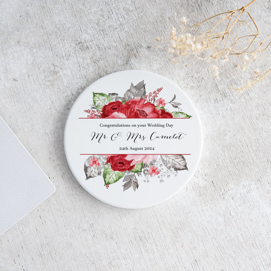 Red Roses Floral Coaster - Bluesky's creation