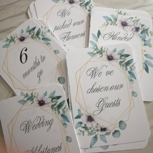 Wedding Milestone Cards - Bluesky's creation