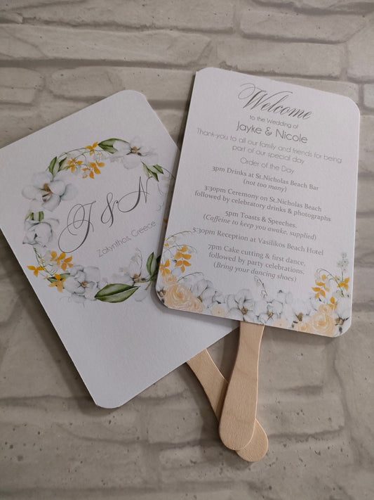 Yellow Floral order of service- Bluesky's creation
